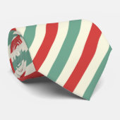 Retro Candy Cane Christmas Stripes Rood Groen Stropdas (Opgerold)