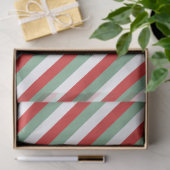 Retro Candy Cane Gestreept Rood Groen Kerst Tissuepapier (Geschenk)