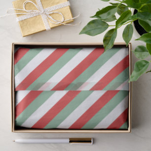 Retro Candy Cane Gestreept Rood Groen Kerst Tissuepapier