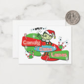 Retro Candy Cane Lanes Bowling Elf Notitiekaartje (Voorkant / Achterkant in situ)