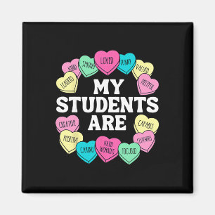 Retro Candy Heart Leraar Valentijnsdag Positieve B Magneet