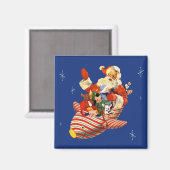 Retro Candy Rocket Père Noël Magnet (Recto/Verso)
