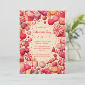 Retro Candy Sweets Valentine Party Kaart (Staand voorkant)