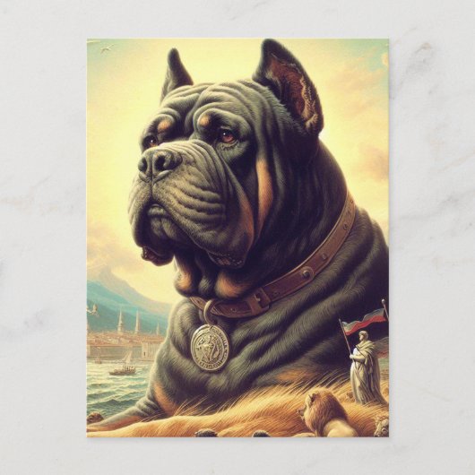 Retro Cane Corso Schilderen Briefkaart (Voorkant)