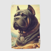 Retro Cane Corso Schilderen Golfhanddoek (Voorkant)