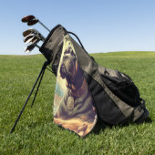 Retro Cane Corso Schilderen Golfhanddoek (Groen)