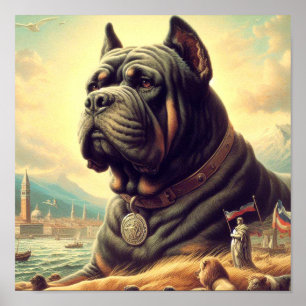 Retro Cane Corso Schilderen Poster