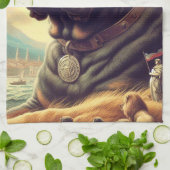 Retro Cane Corso Schilderen Theedoek (Gevouwen)