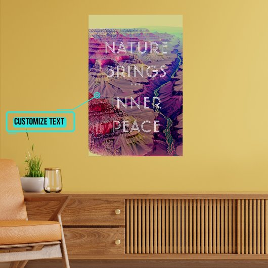 Retro Canyon met rivierlandschap Poster