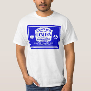 Retro Cape Breton Oysters Label T-Shirt - Blauw