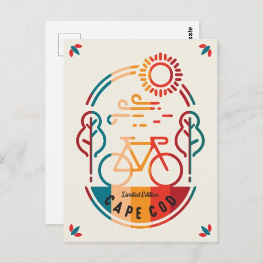 Retro Cape Cod Bike Trail Briefkaart (Voorkant / Achterkant)