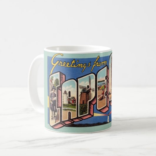 Retro Cape Cod koffiemok (Voorkant links)