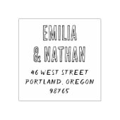 Retro Capitals Quirky Wedding Return Address Rubberstempel (Afrduk)