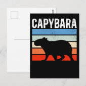 Retro  Capybara Cute Animal Briefkaart (Voorkant / Achterkant)
