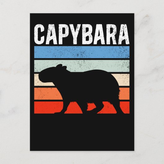Retro  Capybara Cute Animal Briefkaart (Voorkant)