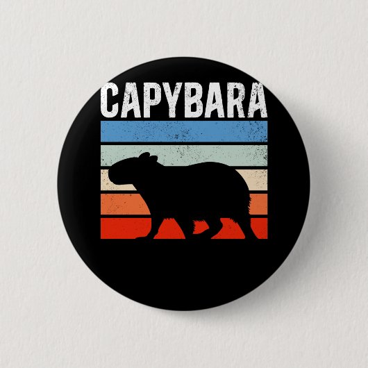 Retro  Capybara Cute Animal Ronde Button 5,7 Cm (Voorkant)
