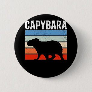 Retro  Capybara Cute Animal Ronde Button 5,7 Cm
