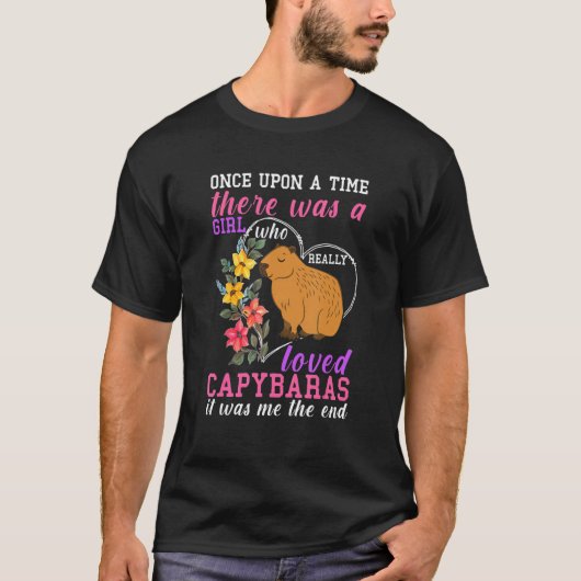 Retro Capybara een meisje dat echt hield van Capyb T-shirt (Voorkant)
