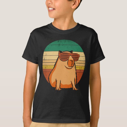 Retro Capybara met zonnebrillen Capibara T-shirt (Voorkant)