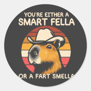 Retro Capybara Ronde Sticker