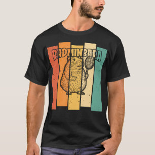 Retro Capybara Shuttle - Vintage Badminton Bal T-shirt