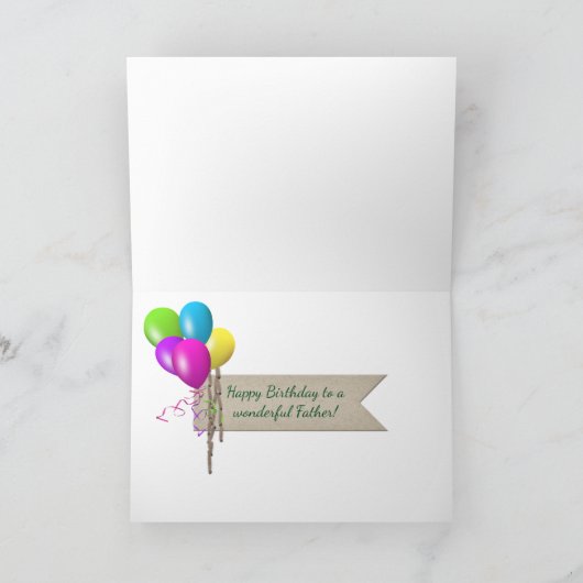 retro car on map for Dad's birthday Kaart (Binnen)