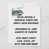 Retro Car & Rocket Birthday Kaart (Achterkant)