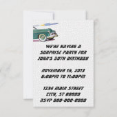 Retro Car & Rocket Birthday V2 Kaart (Achterkant)