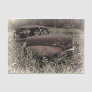 Retro Car Rustic Brown Old Antiek Tissuepapier