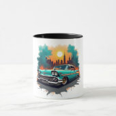 Retro Car Skyline Vibes Coffee Cup Mok (Midden)