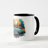 Retro Car Skyline Vibes Coffee Cup Mok (Voorkant rechts)