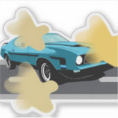 Retro Car Star Aesthetic Sticker (Devant)