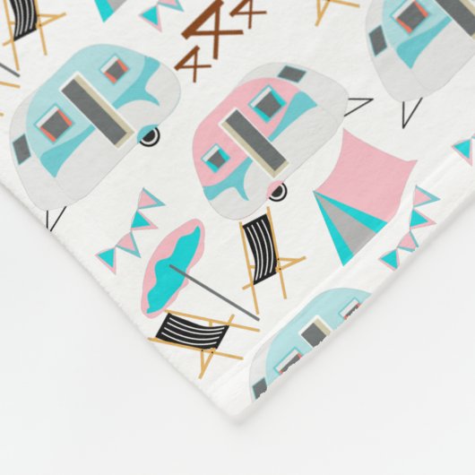 Retro Caravan Camping Cute Personalized Fleece Deken (Hoek)