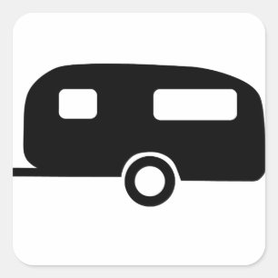 Retro Caravan Vierkante Sticker