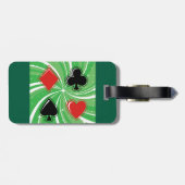 Retro Card Suits Vibrant Red and Black Bagagelabel (Achterkant horizontaal)