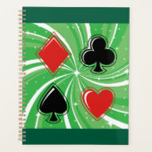 Retro Card Suits Vibrant Red and Black Planner (Voorkant)