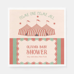 Retro  Carnaval Circus Baby shower Servet