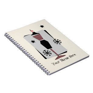 Rétro carnet rose et noir de mannequin de forme d