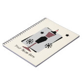 Rétro carnet rose et noir de mannequin de forme de (Côté gauche)