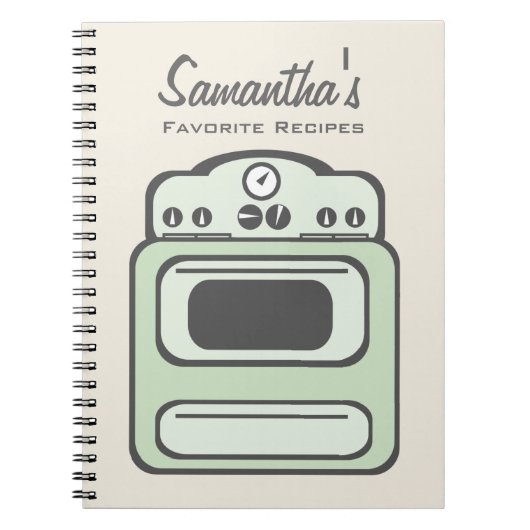 Rétro carnet vert de recette de fourneau (Devant)