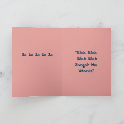 Retro Carolers Grappige Kerst Kaart met Boog (Binnen)