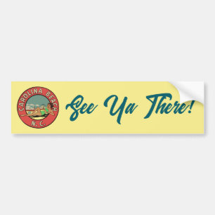 Retro Carolina Beach Rondel Bumpersticker