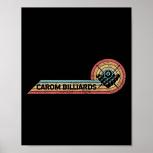 Retro Carom Biljart Speler Film Strip Poster