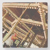 Retro Carousel Rooster Stenen Onderzetter (Voorkant)