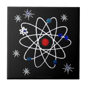 Rétro carreau noir avec impression atomique des an