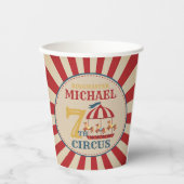 Retro Carrousel Circus Carnaval Verjaardag Papier  Papieren Bekers (Voorkant)