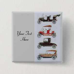 RETRO CARS 2 - Auto-reparatie auto, grijs Vierkante Button 5,1 Cm