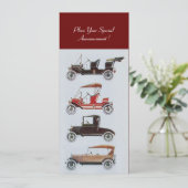 RETRO CARS 2, AUTO RESTAURATIE ,blauw wit Aankondiging (Staand voorkant)