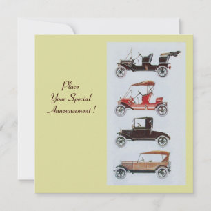 RETRO CARS 2 AUTO RESTORATIE geel wit bruin Aankondiging