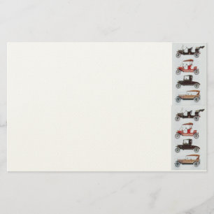 RETRO CARS 2,AUTO RESTORATION grijs rode viltcrème Briefpapier